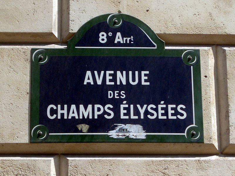 Avenue des Champs-Élysées road sign
