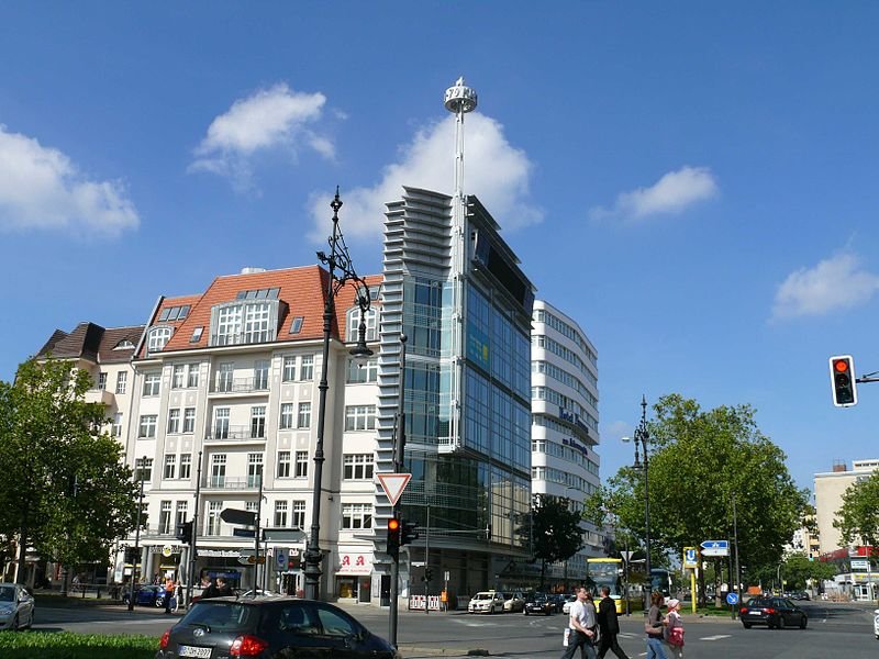 Intersection of Kurfürstendamm and Lewishamstraße in Berlin-Charlottenburg