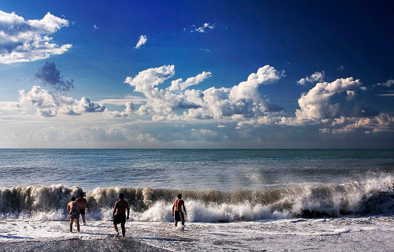 View of the Black Sea at Batumi, Georgia