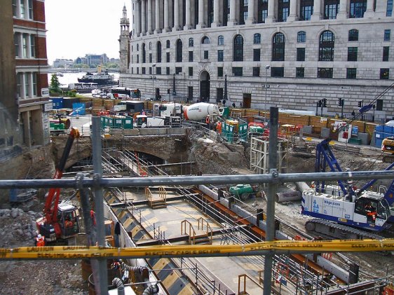 Blackfriars Tube Station being reconstructed