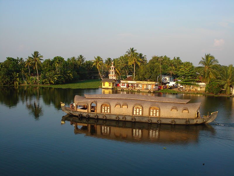 A boat in Kuttanad, in the Kerala backwaters