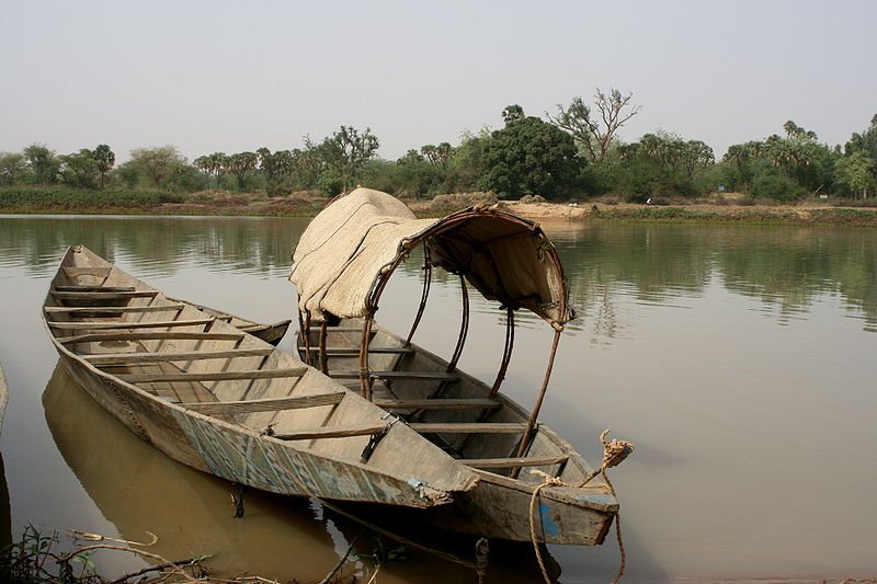 Boat on the Niver River in Niamey