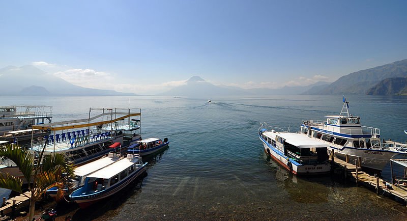 Boats on Lake Atitlán