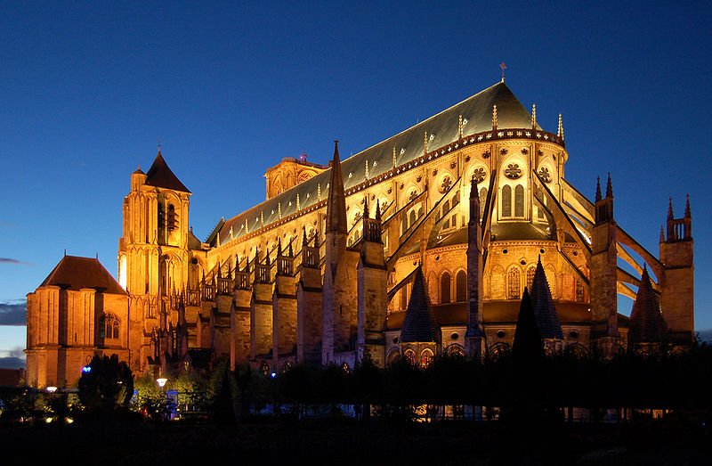 Bourges Cathedral at night