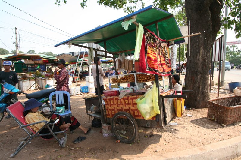 Bread vendor in Siem Reap