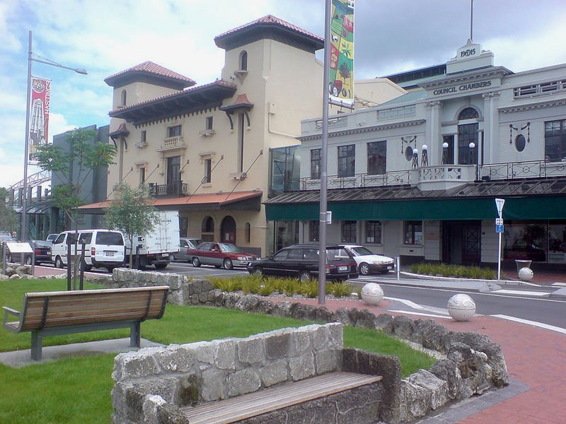 Buildings in Hastings, including the Opera House and Council Chamber