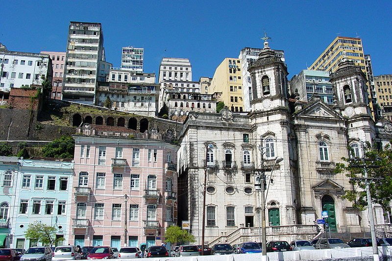 The buildings of Salvador, as seen from the harbor