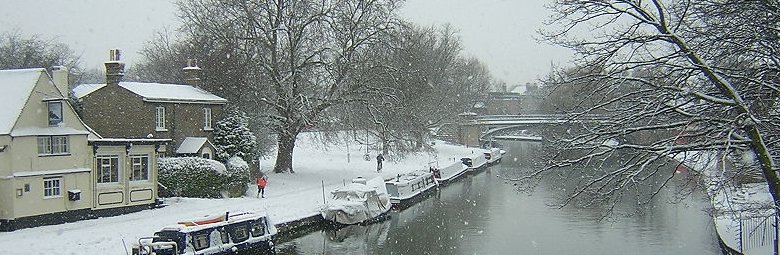 Cam River in winter, Cambridge