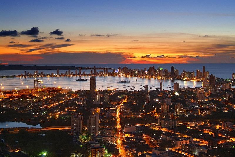 Cartagena at dusk, Colombia