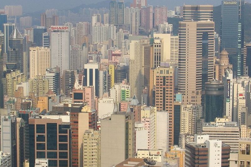 Densely built Causeway Bay, Hong Kong