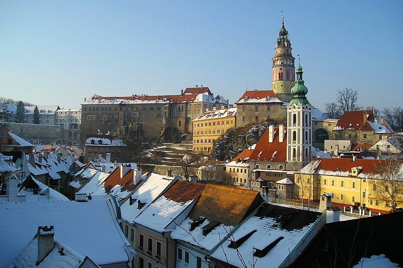 České Krumlov in winter, Czech Republic