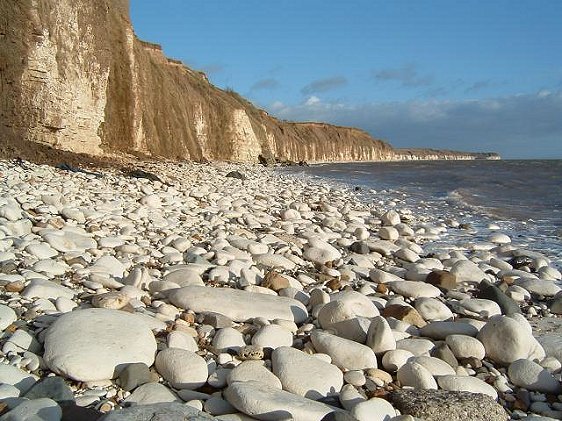 Chalk Pebble Beach at Sewerby, East Riding of Yorkshire