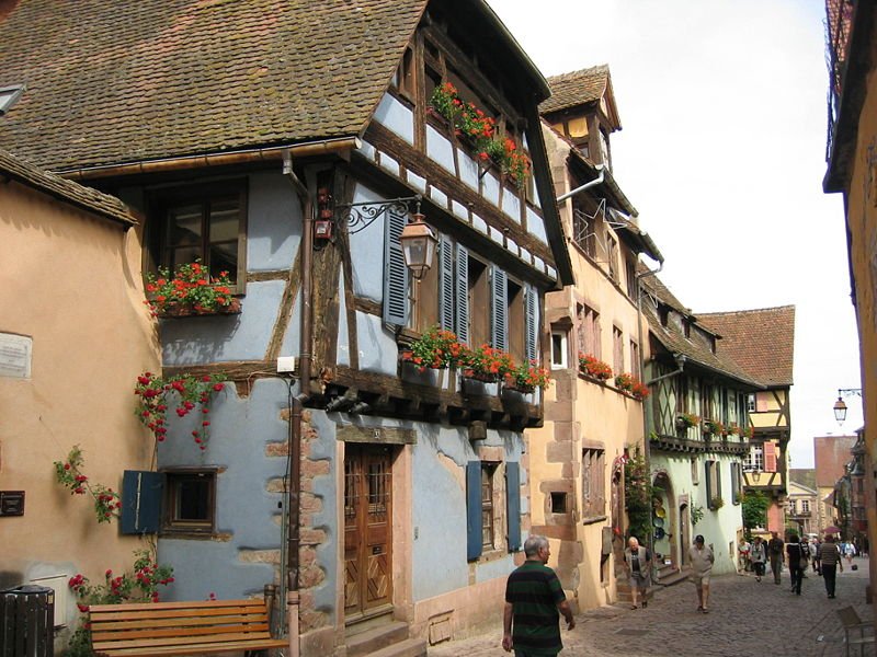 Charming old town of Riquewhir, France