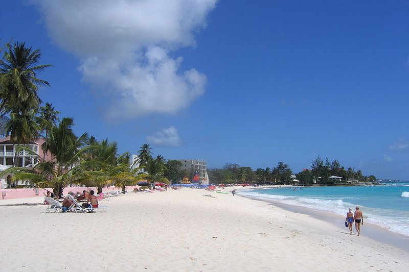 The beach at Saint Lawrence Gap, Christ Church