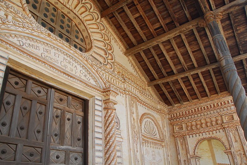 The porch of the Church of San Javier, Santa Cruz, Bolivia