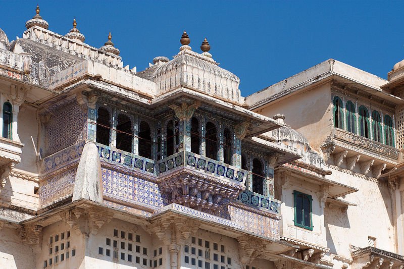 The balconies of City Palace in Udaipur, Rajastan