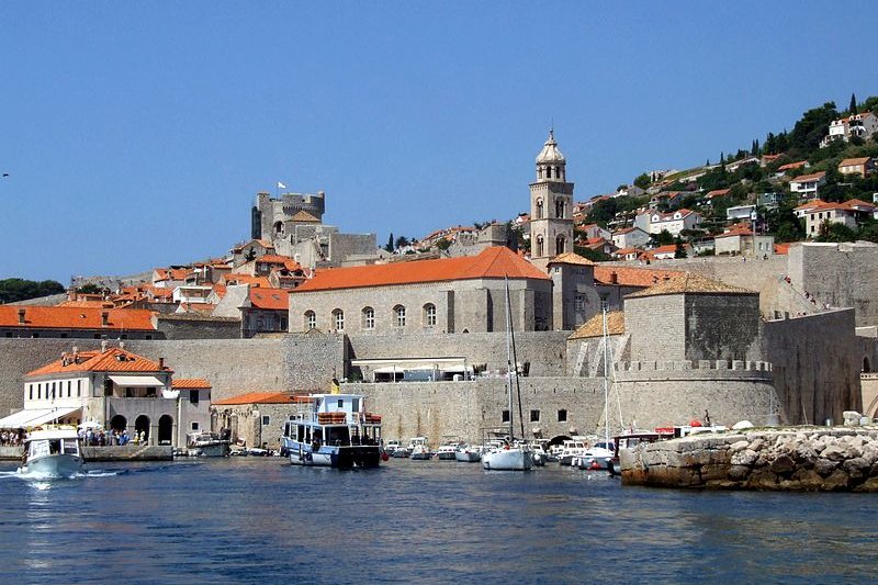 Harbor and city walls of Dubrovnik