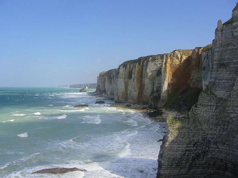 Cliffs off the town of Etretat in Upper Normandy