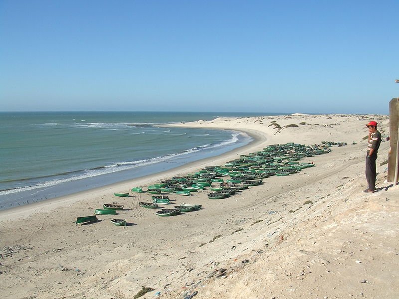 Coastline of Western Sahara near Dakhla