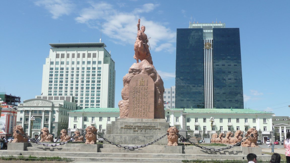 Damdin Sükhbaatar Statue in Sükhbaatar Square, Ulan Bator