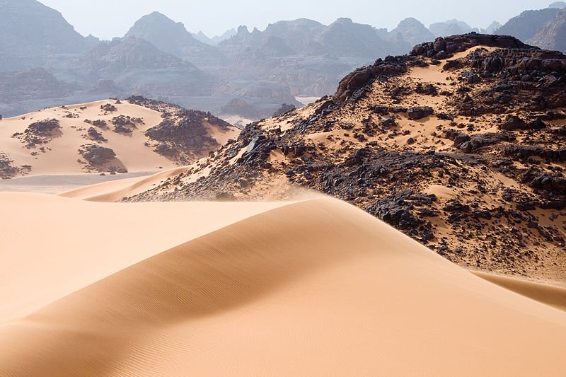 The desert and sand dunes in Libya