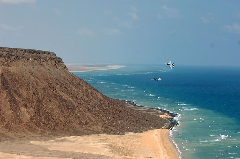 US jet fighters at the coast of Djibouti