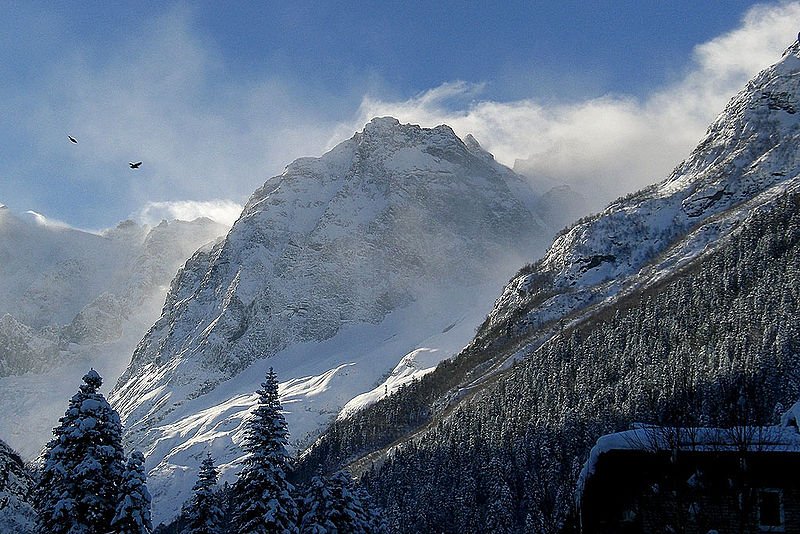 Dombay Mountains in the Caucasus, Russia