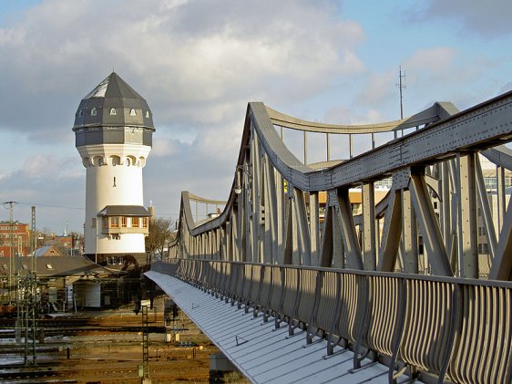 Dornheimer Bridge and water tower, Darmstadt