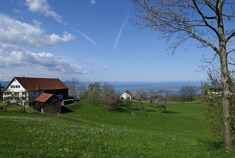 Eichenberg, Austria, with Lake Constance in the background