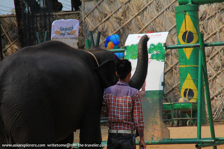 Elephant painting, Nong Nooch