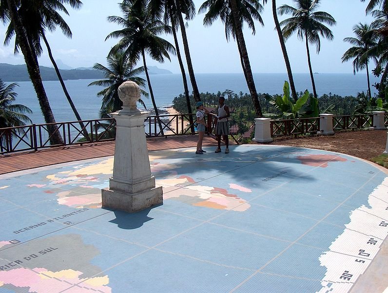 The equator marker on São Tomé