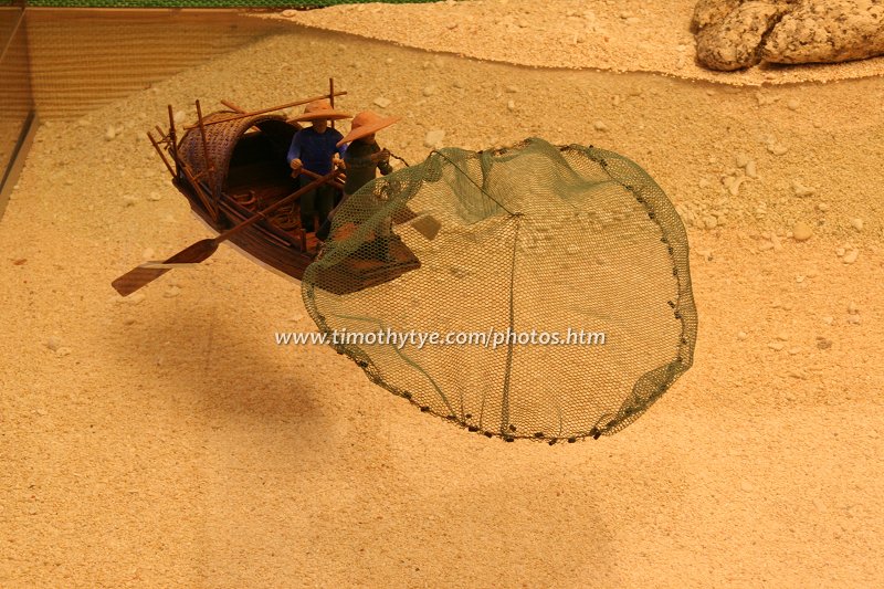 Fisherman casting net, Maritime Museum of Macau