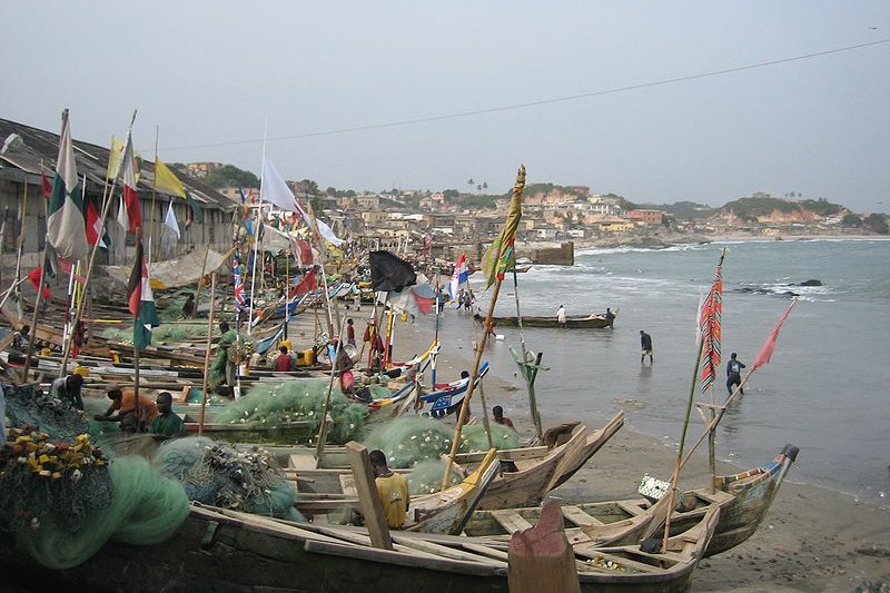 Fishing boats at Cape Coast, Ghana