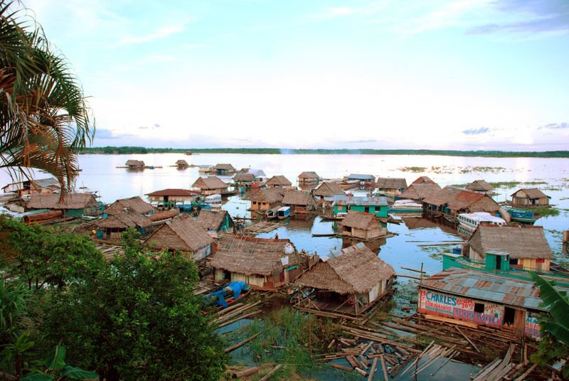 Floating village in Iquitos, Peru