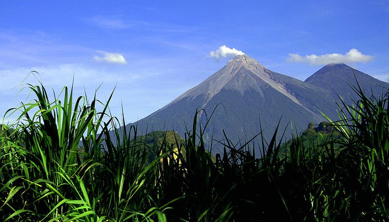 Fuego and Acatenango volcanoes in Guatemala