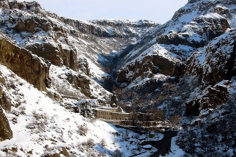 Monastery of Geghard in winter