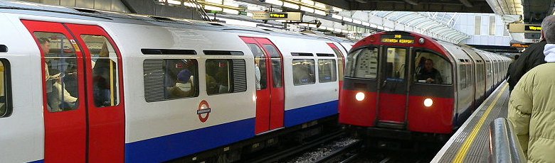 Piccadilly Line at Hammersmith tube station, London