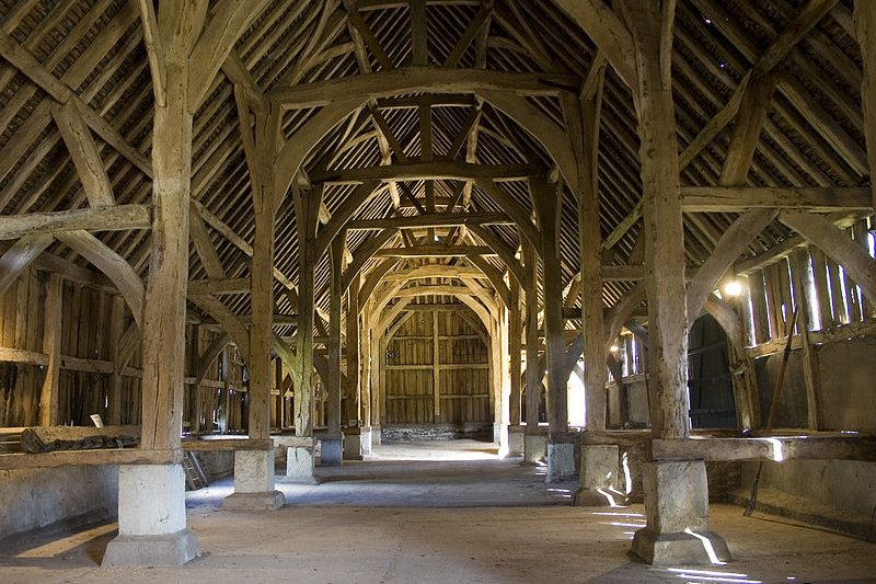 The interior of the Harmondsworth Great Barn