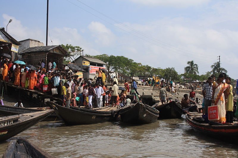 Hasnabad ferry pier in West Bengal for ferry services to Bangladesh