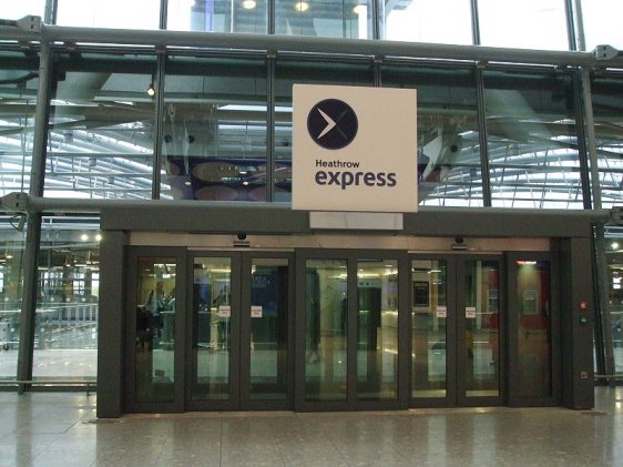 Heathrow Express entrance of Heathrow Terminal 5 Station