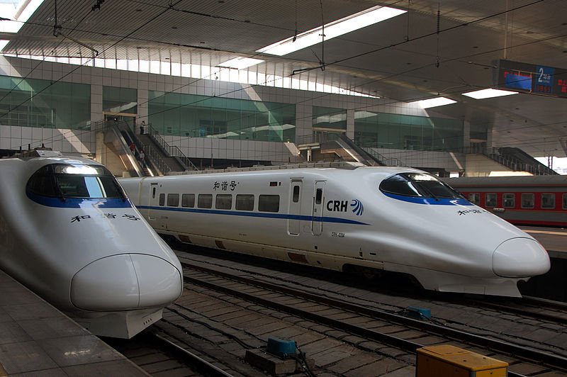 High-speed trains at Jinan Railway Station