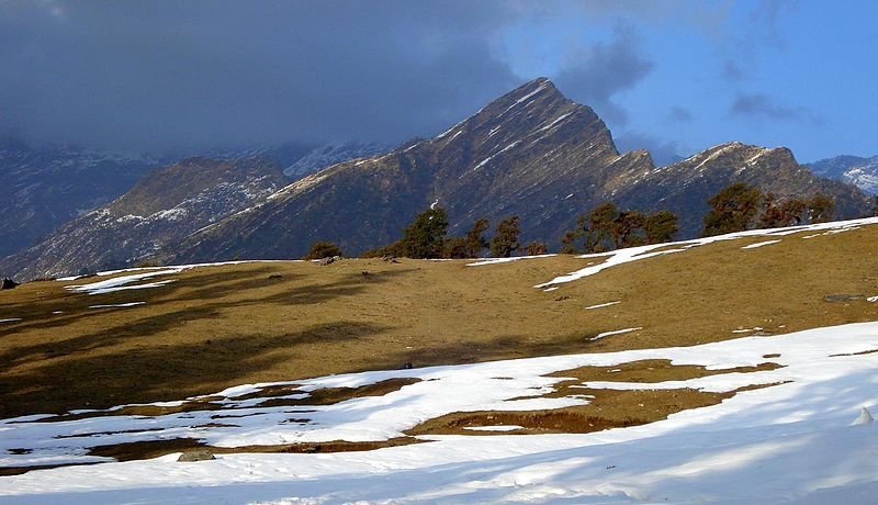 Highland pastures from Chopta to Tungnath Temple in Uttarakhand