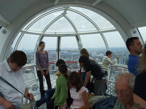 Inside the pod of London Eye