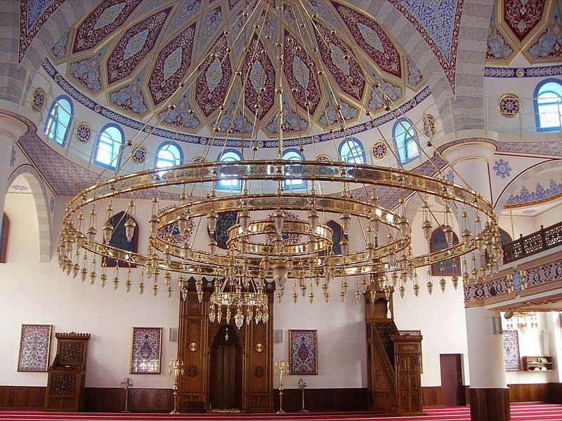 Interior of Merkez-Moschee, Duisburg, the biggest mosque in a non-Muslim country