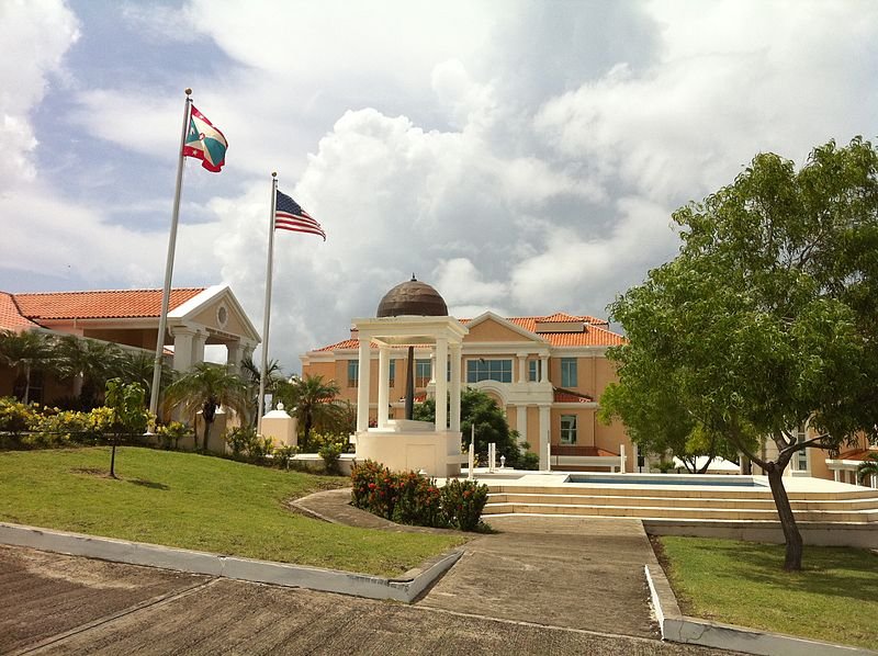 Memorial to the servicemen killed in the Invasion of Grenada, at St. George's University