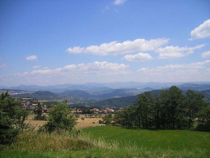Landscape between Malpas and Le Puy in Auvergne, France