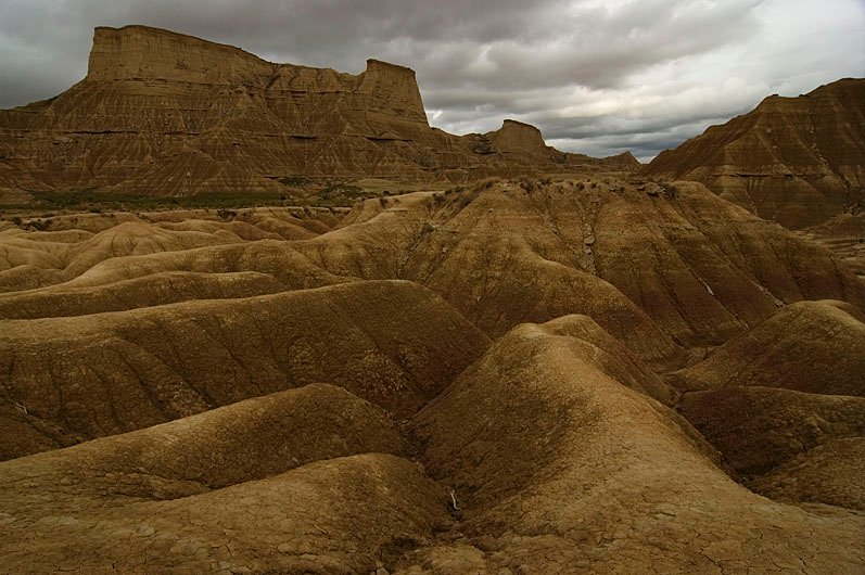 The landscape of Bardenas Reales in Navarre, Spain