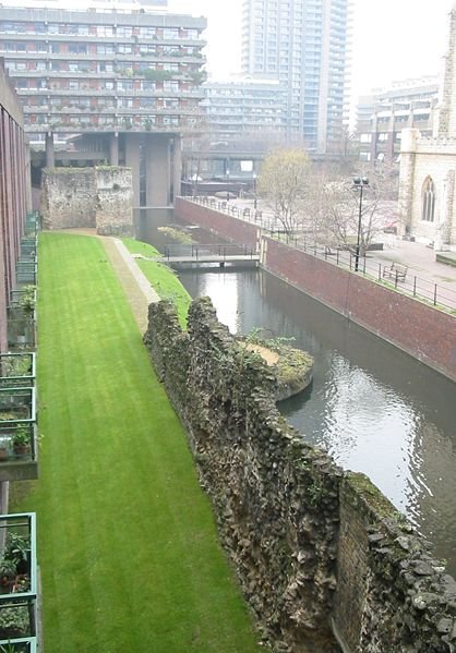 London Wall in Barbican Estate, London