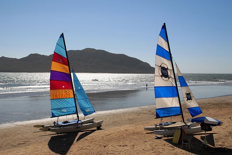 Catamarans on the beach in Mazatlan, Mexico