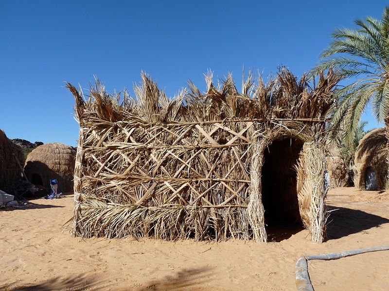 A shelter in the Mhaïreth oasis in Adrar, Mauritania